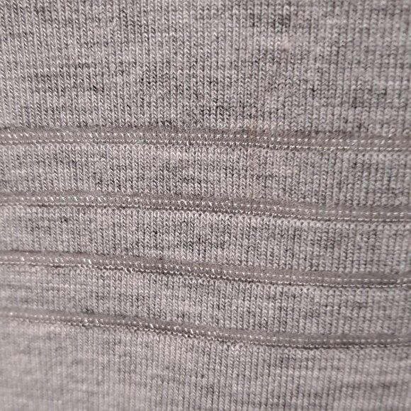 I State Size XS Gray Shift Dress Burnout Metallic Textured Stripes Long Sleeve - Picture 3 of 10